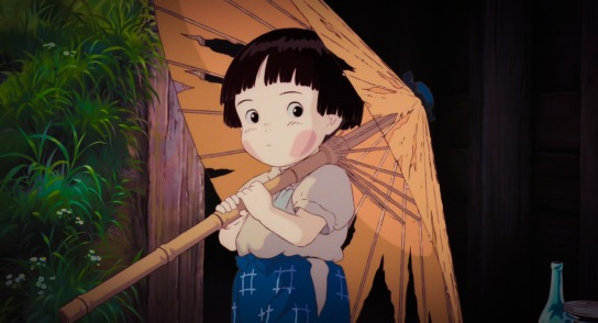 Setsuko, of Grave of the Fireflies, is a child doomed to die. While she is an Innocent in the strictest terms, it is her brother, Seita, who is plagued with justifiable pessimism, eventually leading to both of their deaths. This movie pulls no punches on the reality of the war orphan's plight. Seita is the result of the Everyperson's abandonment by those he relies on.